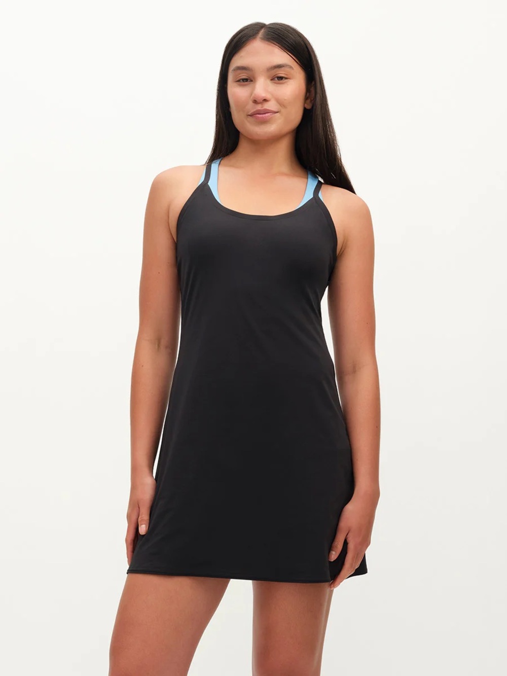 Outdoor Voices The Exercise Dress Black Built-In Shorts Athletic Mini Dress M
